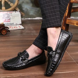 Men's Boat Shoes Casual/Drive/Party & Evening Fashion Leather Slip-on Woven Shoes Black/Bule/Burgundy 39-44  