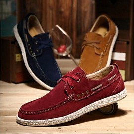 Men's Shoes Casual Suede Oxfords Blue/Brown/Burgundy  