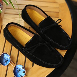 Men's Shoes Casual Suede Boat Shoes Black/Blue  