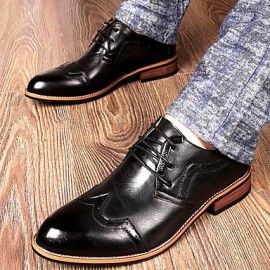 Men's Shoes   2016 Inner Height Increasing Party / Office Black/Brown Comfort Leather Oxfords for Sales Promotions  