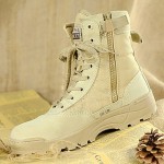 Shoes   2016 Hot Sale Outdoor/Work Leather/Synthetic Hard-wearing Combat Boots Black / Beige  