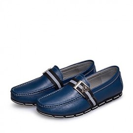 Leather Casual Loafers Casual Flat Heel Black / Blue / Brown / White  