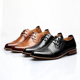 Men's Shoes   2016 Inner Height Increasing Party / Office Black/Brown Comfort Leather Oxfords for Sales Promotions  