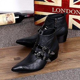 Shoes   Limited Edition Pure Handmade Outdoor / Party  Evening Leather Fashion Boots Black  