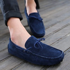 Men's Shoes Casual Suede Boat Shoes Black/Blue  