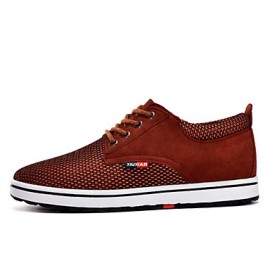 Men's Shoes Outdoor / Casual Nappa Leather / Tulle Fashion Sneakers Blue / Red / Gray / Khaki  