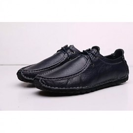 Men's Shoes Casual Leather Oxfords Black/Blue/Brown  